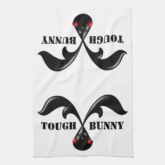 Niedlich Tough Bunny Boxer Rabbit Geschirrtuch (Vertikal)