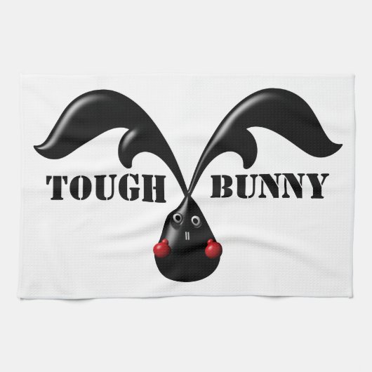 Niedlich Tough Bunny Boxer Rabbit Geschirrtuch (Horizontal)