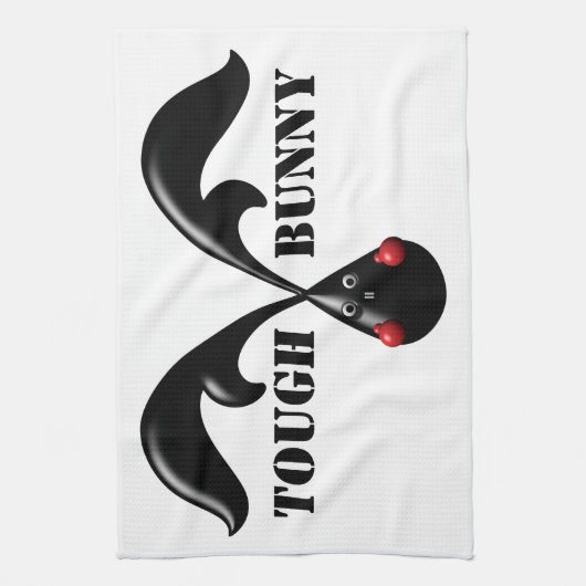 Niedlich Tough Bunny Boxer Rabbit Geschirrtuch (Vertikal)