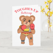 Niedlich Tough Teddy | Sweet Get Well bald/Bleibe  Karte (Gelbe Blume)