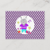 Niedlich Toy Baby Bunny Rabbit Babydusche Display Begleitkarte (Rückseite)