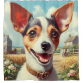 Niedlich Toy Fox Terrier Painting Duschvorhang (Vorderseite)