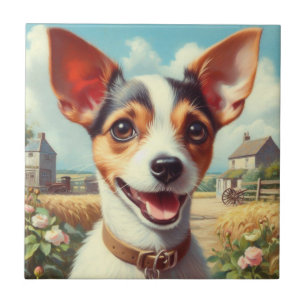 Niedlich Toy Fox Terrier Painting Fliese