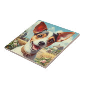Niedlich Toy Fox Terrier Painting Fliese (Seite)