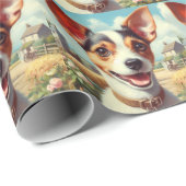 Niedlich Toy Fox Terrier Painting Geschenkpapier (Rolleneckpunkt)