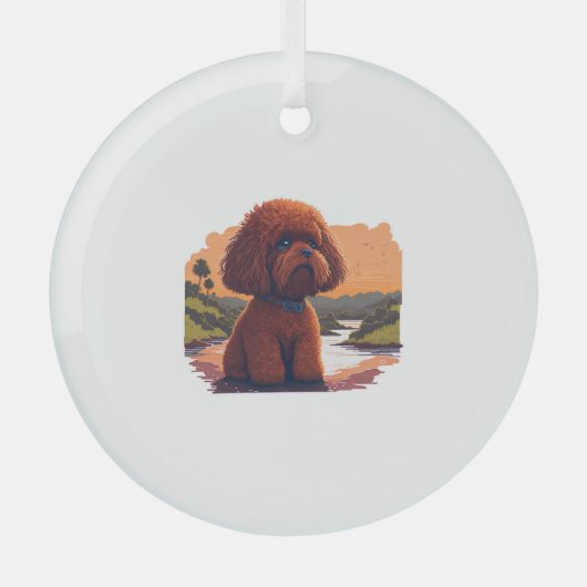 Niedlich Toy Poodle Ornament Aus Glas (Vorderseite)