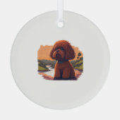 Niedlich Toy Poodle Ornament Aus Glas (Rückseite)