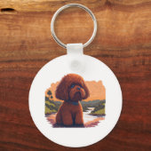 Niedlich Toy Poodle Schlüsselanhänger (Vorderseite)