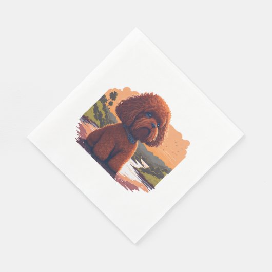 Niedlich Toy Poodle Serviette (Ecke)