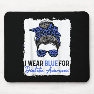 Niedlich trage ich Blau für Diabetes, Leopard Mousepad