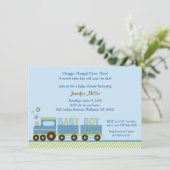 Niedlich Train Baby Dusche Einladung (Stehend Vorderseite)