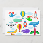 Niedlich Travel Themed Baby Boy Dusche Vielen Dank Dankeskarte (Rückseite)