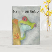 Niedlich Tree Frog zum Geburtstag Karte (Gelbe Blume)