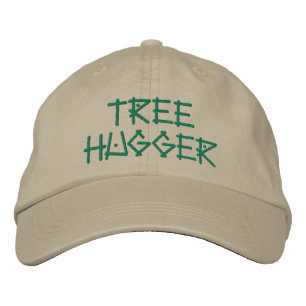 Niedlich Tree Hugger Zitat Green Khaki Bestickte Baseballkappe