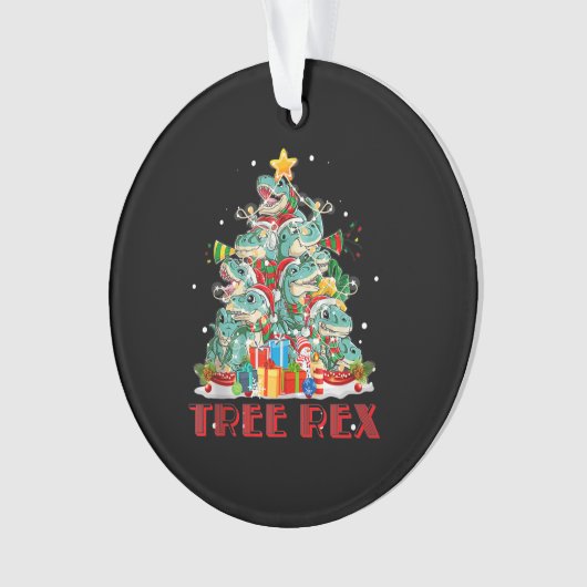 Niedlich Tree Rex T Rex Dinosaur Weihnachtsbaum Li Ornament (Vorderseite)