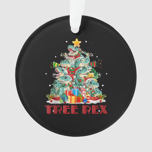 Niedlich Tree Rex T Rex Dinosaur Weihnachtsbaum Li Ornament (Vorderseite)