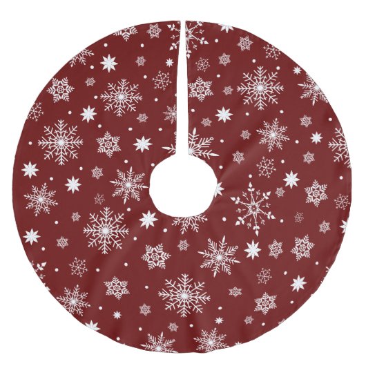 Niedlich Trending Snowflakes pattern Brushed Polye Polyester Weihnachtsbaumdecke (Vorderseite)