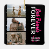 Niedlich Trendy 'Best Friends Forever' 3 Foto & Na Keramikornament (Rückseite)
