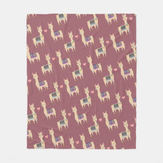 Niedlich trendy Colorful Llamas Fleecedecke (Vorderseite)