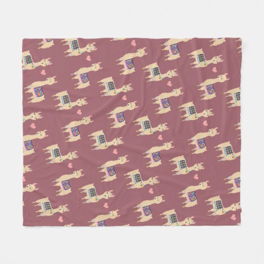 Niedlich trendy Colorful Llamas Fleecedecke (Vorderseite (Horizontal))