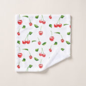 Niedlich Trendy Delicious Cherry | Badhandtuch Set (Waschlappen)