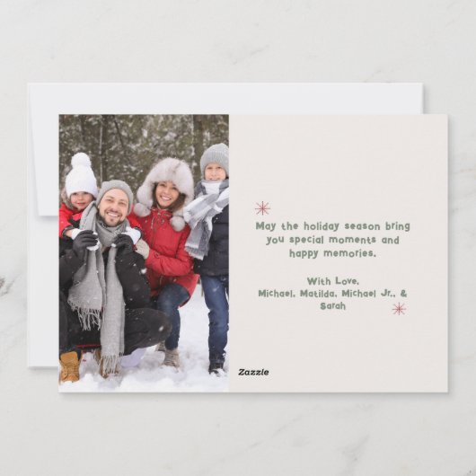 Niedlich Trendy Family 2 Foto Frohe Weihnachten (Rückseite)