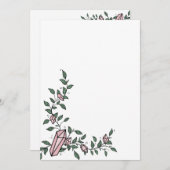 Niedlich Trendy Girly Blume Rosa Gem Kristallseen Einladung (Vorne/Hinten)