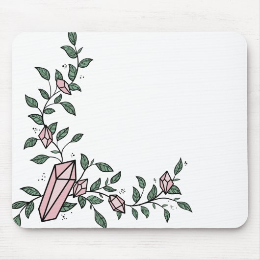 Niedlich Trendy Girly Blume Rosa Gem Kristallseen Mousepad (Vorne)