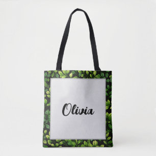 Niedlich Trendy Girly Cartoon Verlasse Olivia Name Tasche