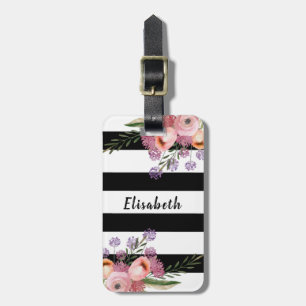 Niedlich Trendy gürtelboho Blumenstreifen personal Gepäckanhänger