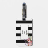 Niedlich Trendy gürtelboho Blumenstreifen personal Gepäckanhänger (Rückseite vertikal)