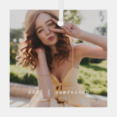 Niedlich Trendy Holiday Foto Schreibmaschine Keepa Ornament Aus Glas (Rückseite)