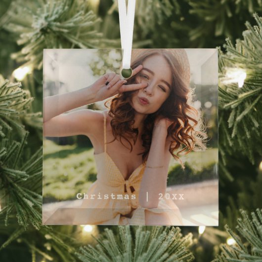 Niedlich Trendy Holiday Foto Schreibmaschine Keepa Ornament Aus Glas (Insitu)