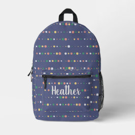 Niedlich Trendy Lila Polka Dots Monogram Name Bedruckter Rucksack