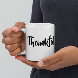 Niedlich Trendy Minimalistisch Thankful Erntedank Jumbo-Tasse