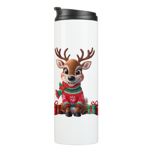 Niedlich Trendy Modern Funny Christmas Thermosbecher (Nach rechts gedreht)