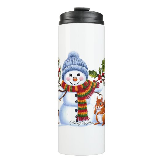 Niedlich Trendy Modern Funny Christmas Thermosbecher (Vorderseite)