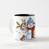 Niedlich Trendy Modern Funny Christmas Zweifarbige Tasse (Vorderseite Links)
