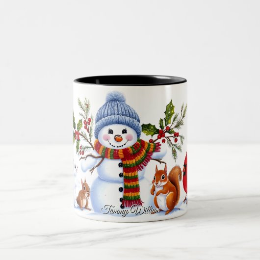 Niedlich Trendy Modern Funny Christmas Zweifarbige Tasse (Mittel)