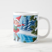 Niedlich Trendy Moderne Moderne Funny Frohe Weihna Jumbo-Tasse (Rechts)