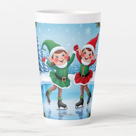 Niedlich Trendy Moderne Moderne Funny Frohe Weihna Milchtasse (Vorderseite)
