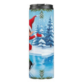 Niedlich Trendy Moderne Moderne Funny Frohe Weihna Thermosbecher (Rückseite)