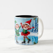 Niedlich Trendy Moderne Moderne Funny Frohe Weihna Zweifarbige Tasse (VorderseiteRechts)