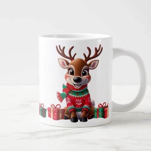 Niedlich Trendy Moderner Spaß Weihnachten Jumbo-Tasse (Rechts)