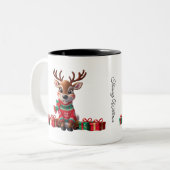 Niedlich Trendy Moderner Spaß Weihnachten Zweifarbige Tasse (Vorderseite Links)