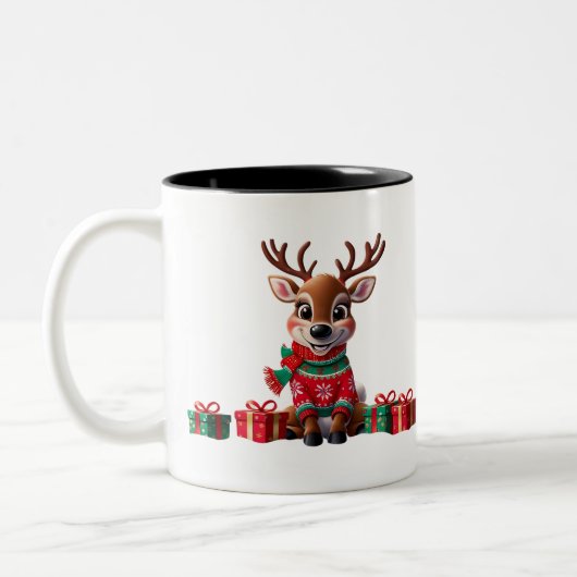 Niedlich Trendy Moderner Spaß Weihnachten Zweifarbige Tasse (Links)
