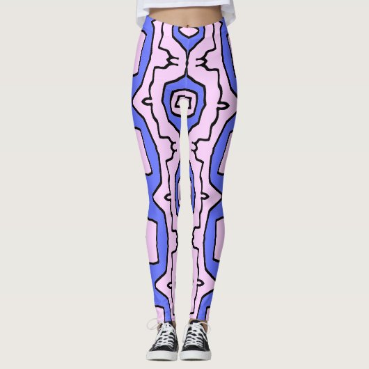 Niedlich trendy pink & blue "Ratti_Creative_Arts" Leggings (Vorderseite)