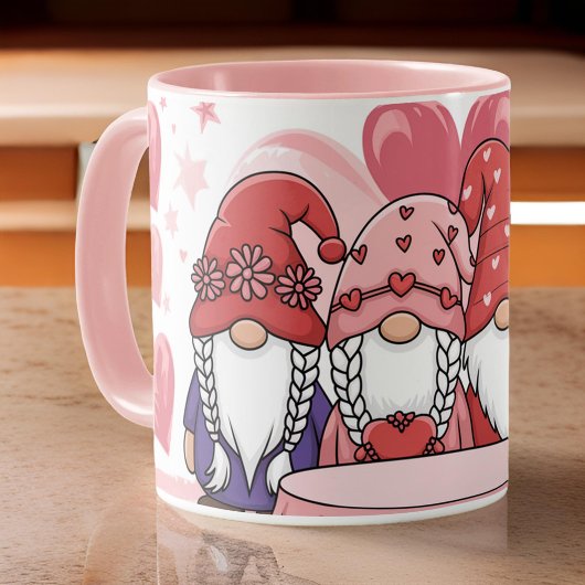 Niedlich Trendy Pink Gnome Liebe Valentine Classic Tasse