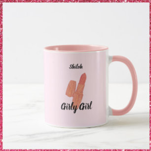 Niedlich Trendy Pink Lipstick Girly Girly Girl Tasse