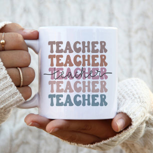 Niedlich Trendy Teacher Pastel gestapelt Zweifarbige Tasse